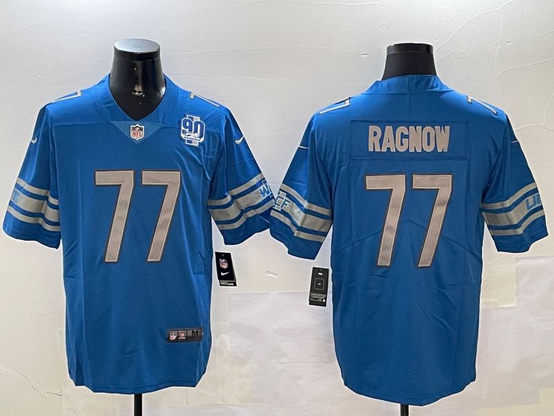 Men Detroit Lions #77 Ragnow Blue Second generation 2024 Nike Limited NFL Jersey style 3->detroit lions->NFL Jersey